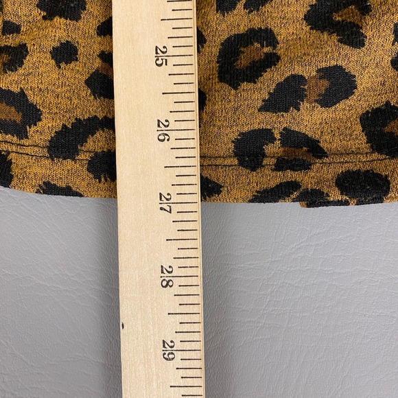 Terra & Sky Leopard Print Tunic Top Plus Size 1X Ruffle Hem Long Sleeve - Picture 9 of 11